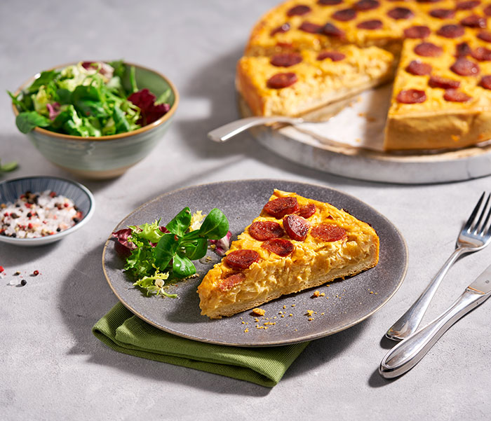 Zwiebelkuchen mit Chorizo
