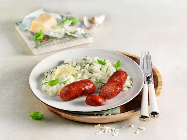 Risotto mit gegrillter Chorizo mild