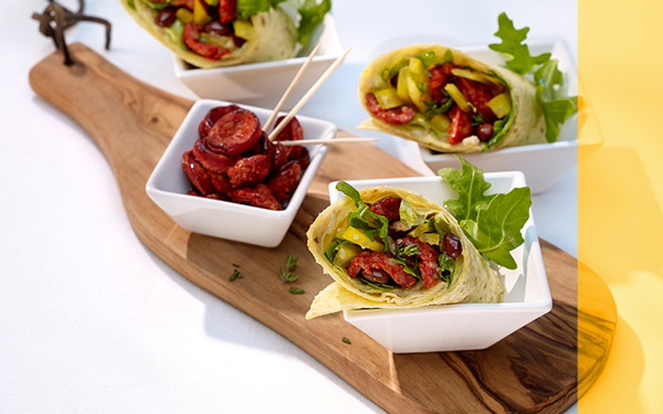 Rezept Burrito mit Auberginencreme und Chorizo